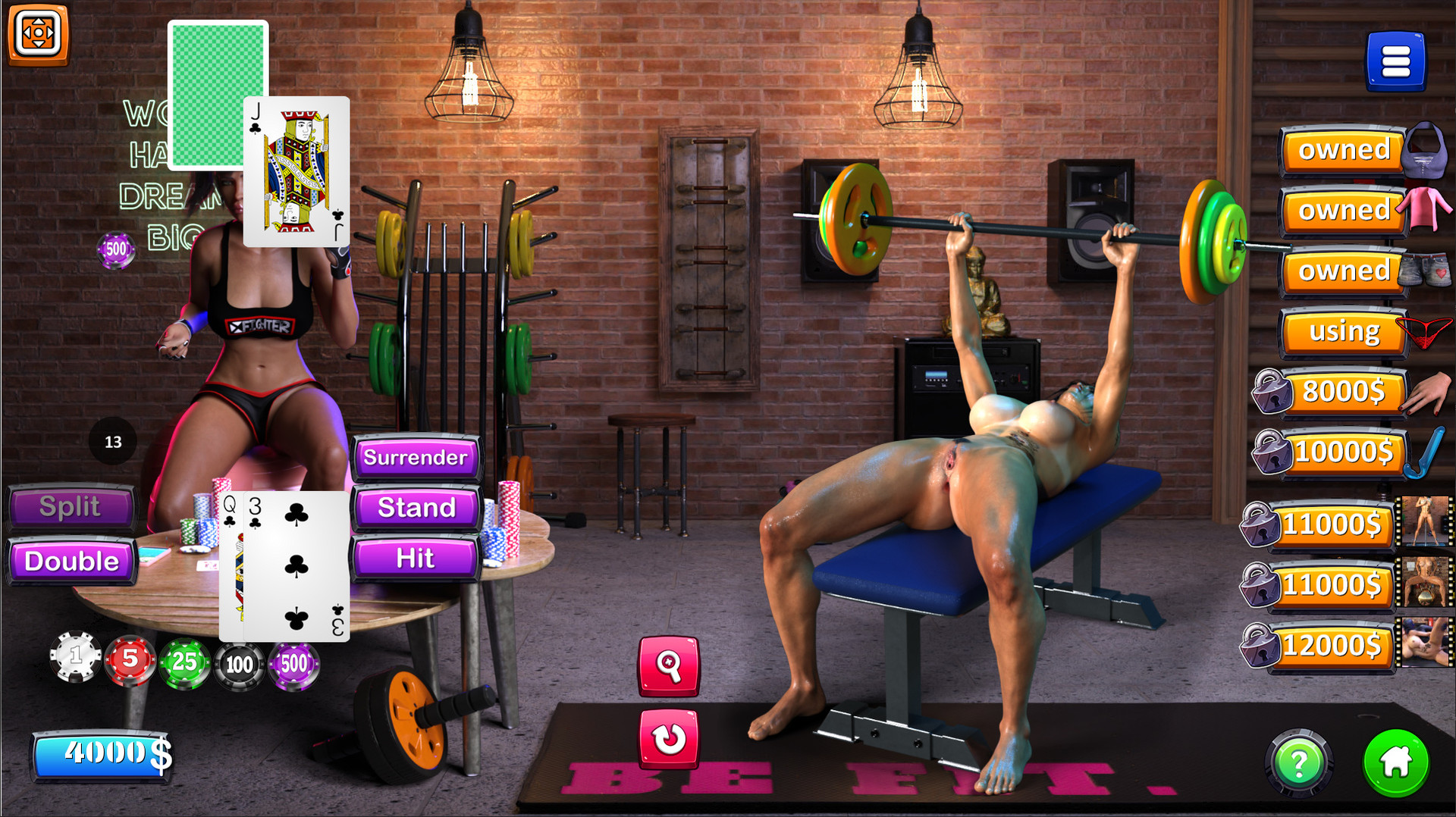 Strip Black Jack - Hot Gym: screenshots.